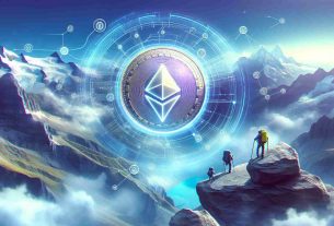 Generate a hyper-realistic, high-definition image that encapsulates the adventurous journey of the Simple-Ton Coin, powered by the emerging TON Blockchain technology. This should include visual elements related to blockchain, digital currencies, and technological advancements, in addition to conveying a sense of exploration and drive.