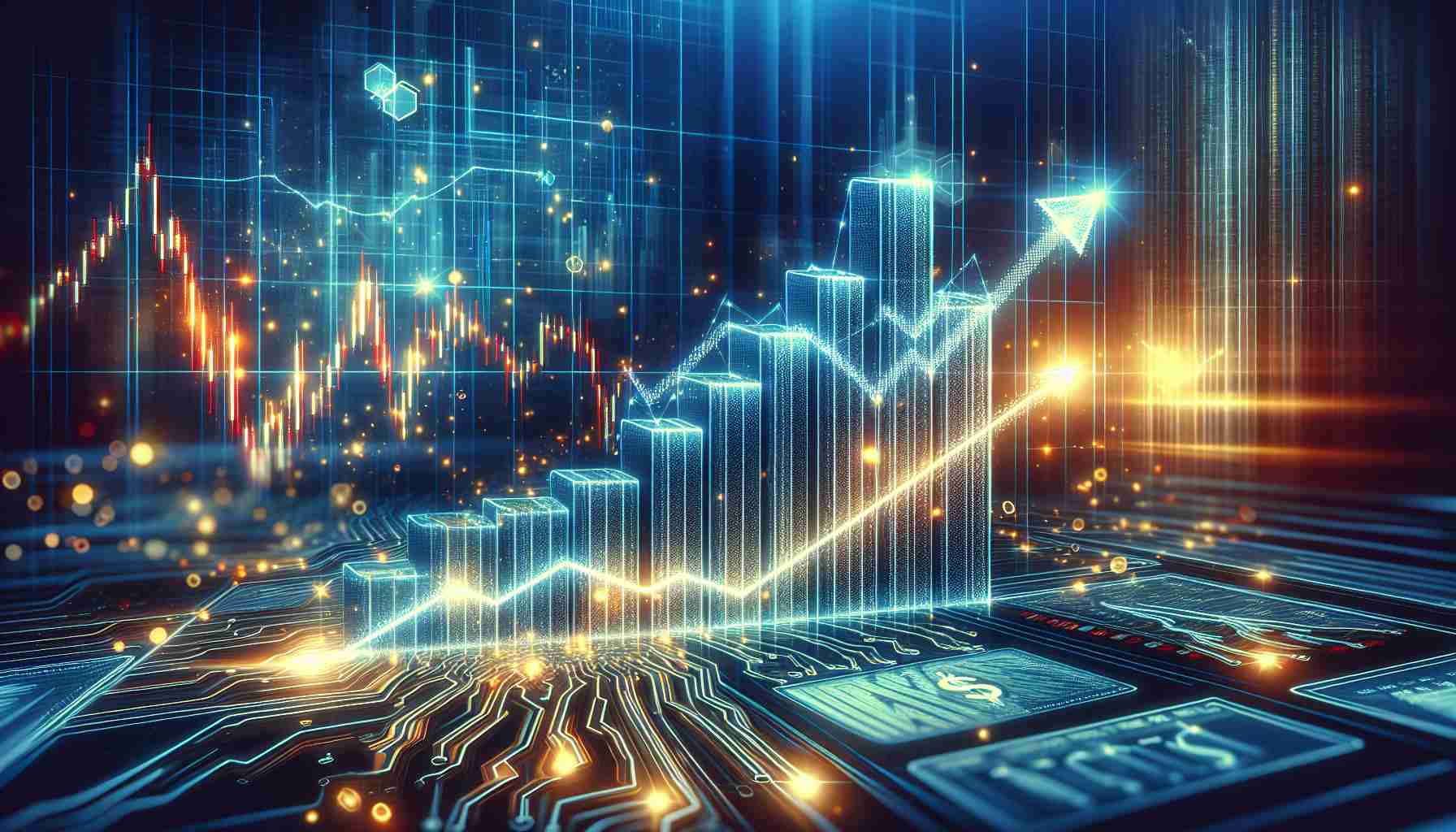 An HD, realistic rendition of the concept of 'Market Rebound' in the world of cryptocurrency. The scene represents a rising line graph against a digital, abstract background that symbolises digital money. This encompasses an implied surge despite high liquidations, indicated by data points on the graph showing a recent steep decline, followed by a swift ascent. The graphic elements like bars, charts, and trend lines are glowing with energy, suggesting the inherent volatility and dynamism of the crypto market.