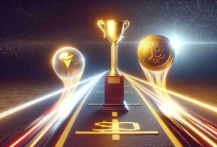 A realistic, high-definition image showcasing the concept of Polkadot and Chainlink as leading contenders in the race to reach a market capitalisation value of $10 billion in the cryptocurrency world. The scene should symbolise a competitive dash, perhaps with visual metaphors such as two dynamic, glowing orbs (representing the cryptocurrencies) streaking towards a towering golden trophy or destination sign that symbolises the $10 billion mark.