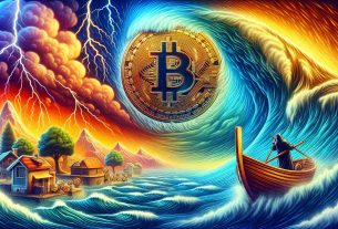 Vivid and realistic high-definition image illustrating the concept of Bitcoin weathering a metaphorical storm, contextualized by two primary themes: a representation of a repayment plan from an unnamed cryptocurrency exchange and the notion of regulatory clarity in the digital currency sector.