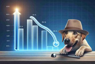 Realistic HD image depicting the concept of a market cooling down, represented by a metaphorical scene where the value of 'Dogwifhat', a fictional asset, experiences a notable decline. This could be visualized as a temperature-themed stock market graph with the 'Dogwifhat' value falling, and possibly the iconic symbol of a dog wearing a hat looking sad or worried.