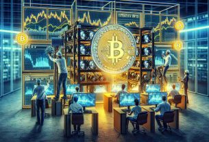 Create a high-definition, realistic image with the motif of Bitcoin mining. Show a group of diverse people operating mining rigs with attentiveness, embodying the concept of accumulation. The overall setting should be a high-tech facility, filled with screens displaying graphs and charts indicating a potential price surge in the near future. Please avoid showing any specific currency values or rates.