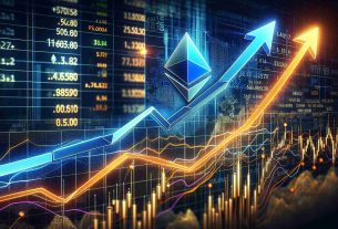 A detailed, high definition image illustrating the surge in cryptocurrency markets. Display an upward soaring line graph with two key lines representing Ethereum and Solana leading the race. The graph is set against a background of numerical data and complex algorithms. Ideally, use rich colors for the lines - perhaps blue for Ethereum and orange for Solana. The upward trend should clearly indicate a significant positive spike, symbolising the booming of the two cryptocurrencies. Ensure it communicates a sense of excitement and progressive growth in the world of digital finance.