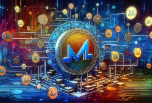 An HD, digitally-artistic representation exploring the theme of 'Unlocking Value in Cryptography: Monero’s Market Prospects'. Picture a series of abstract symbols interweaving, hinting at Monero's logo and signifying cryptography. Include vibrant colors to contemplate the concept of market prospects and potential growth. Add a backdrop that gives the feeling of technological advancement and security—perhaps circuits or a digital landscape. Remember, it should invoke the sensation of unlocking potential and value.