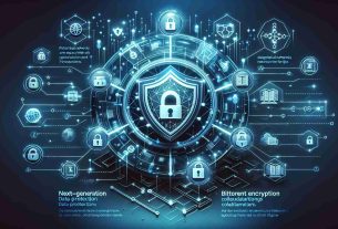 An image showcasing Next-Generation Data Protection where decentralized networks are shown to be secured and fortified. Add in elements of BitTorrent encryption collaborators operating diligently in a high-resolution depiction. Use symbolic representations to indicate data protection such as shield or lock symbols. The design should be modern and sleek to capture the essence of progress in technology.