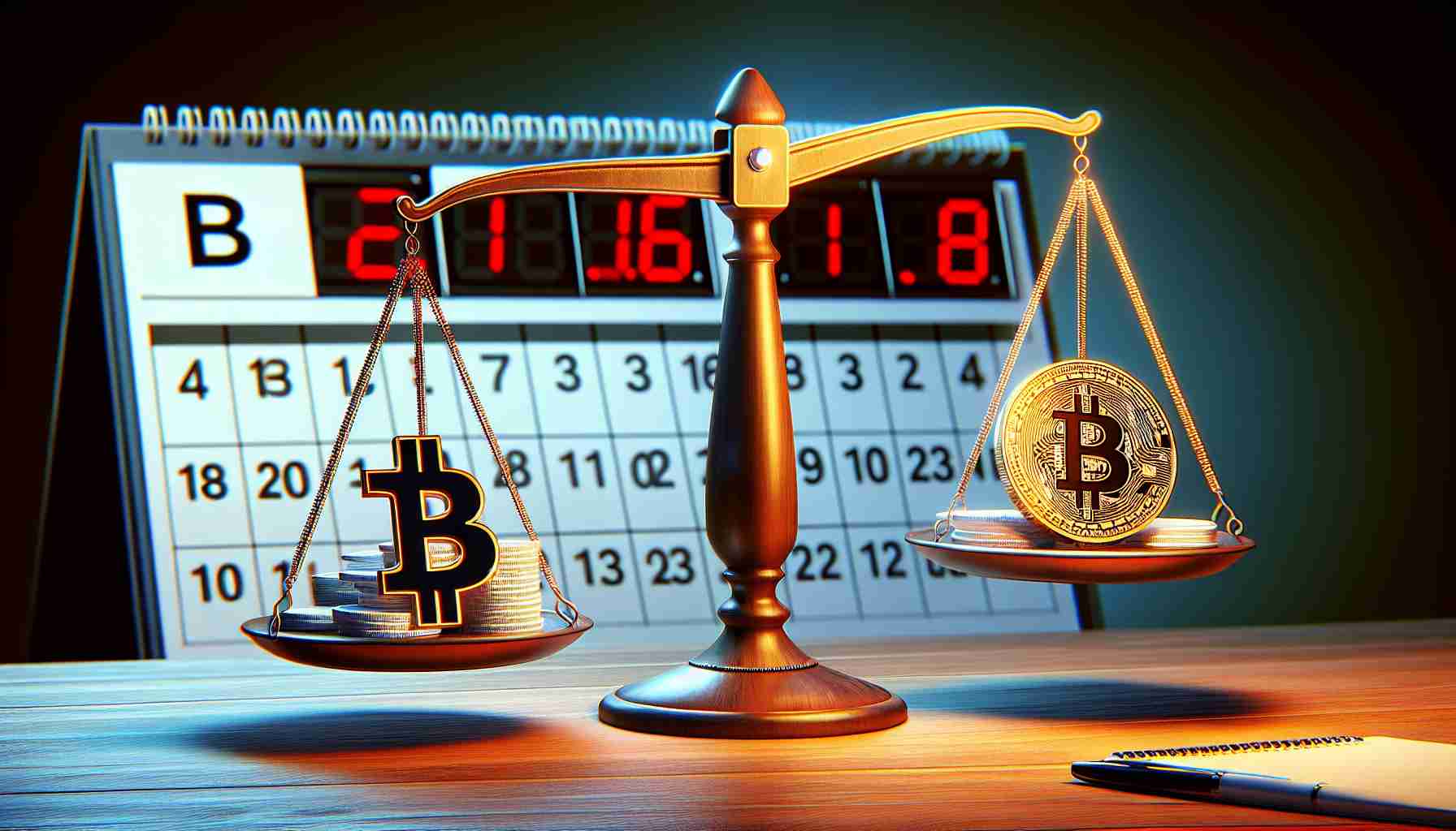 A realistic high definition image representing Bitcoin’s stability wavering. This can be portrayed through a symbolic balance scale with Bitcoin symbol on one side and Mt. Gox logo on the other, the scales slightly tilted indicating uncertainty. In the background, there could be a calendar or a clock, symbolizing the approaching payout phase.