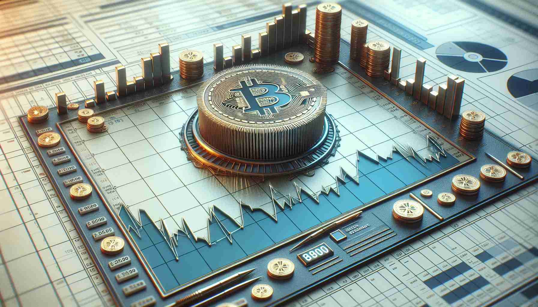 A high-definition, realistic depiction of a visual data representation, perhaps a graph or chart, that shows a record valuation for American Bitcoin mining companies. The graph should be detailed, clearly marked with data points and values, preferably against a sharp, clean background. Please include relevant symbols or logos to depict Bitcoin and the concept of mining.