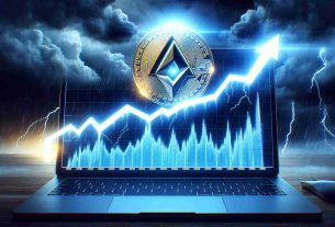 Display a digital rendition of the HD photo featuring the Avalanche (AVAX) cryptocurrency symbol climbing up a graph, depicting a slight price increase. The graph is set against the backdrop of a tumultuous and dark stormy sky, illustrating market uncertainty. The AVAX symbol shines brightly, illuminating the volatility of the market. Remember, the style is realistic and the image must be in High Definition.