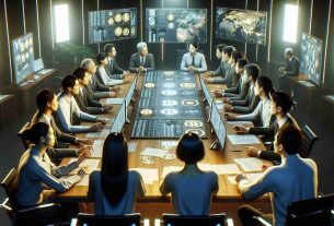 A high definition, realistic image of a group of individuals from various descents such as South Asian, Caucasian, and Middle Eastern involved in an intense discussion around a large table filled with documents and computer screens showing various cryptocurrencies. Their expressions suggest cautious optimism as they analyze the potential for expansion into the digital currencies market. The room exudes an air of seriousness and professionalism, illuminated by the soft glow of electronic screens and overhead lights. Japanese landscape is subtly visible in the background, hinting at their location without overpowering the main scene.