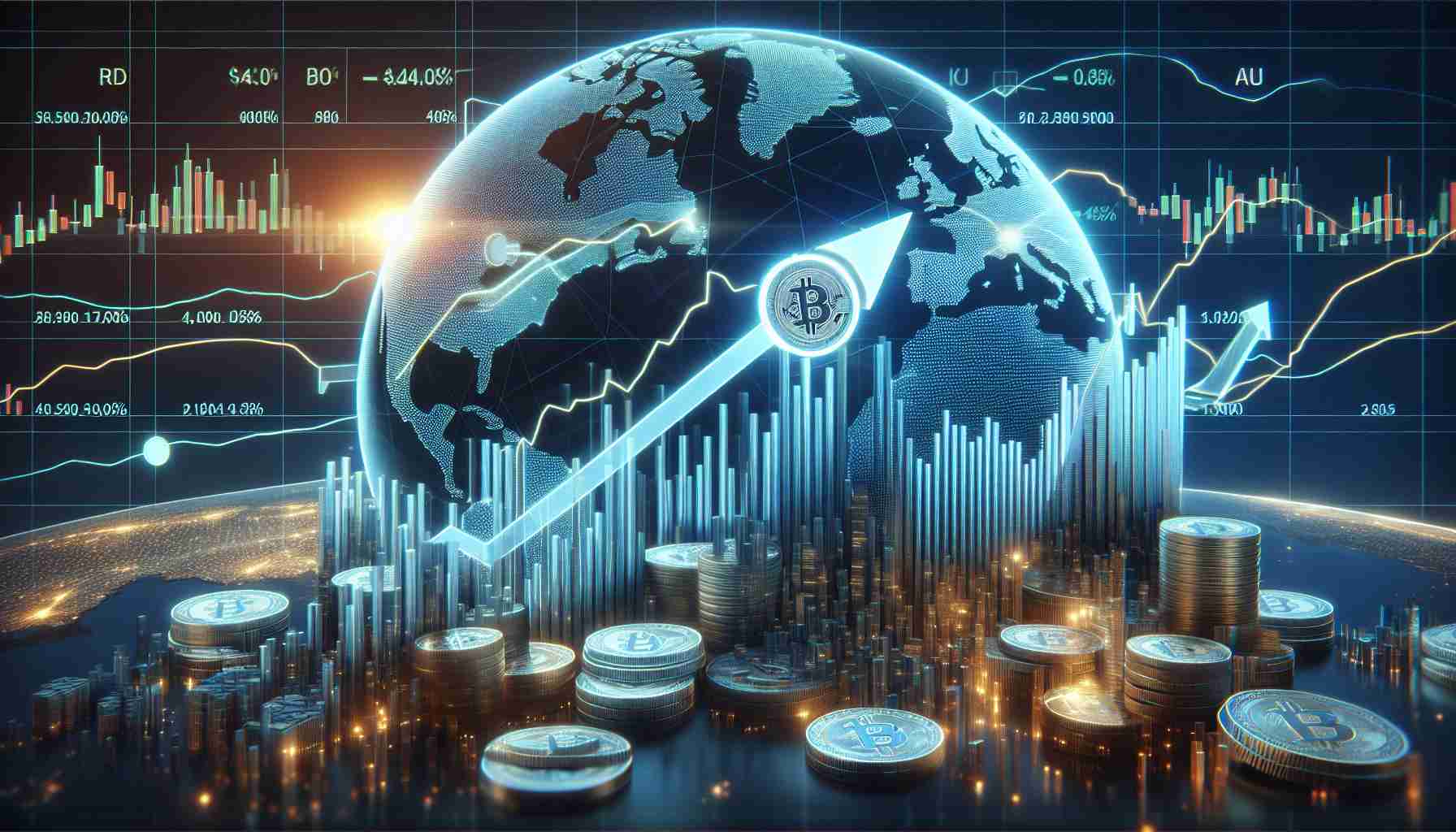 Realistic HD image of a graphical representation showing a rise in short interest for a blockchain company during the month of June.