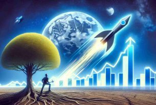 An ultra high definition image showing the concept of XRP - the 3rd largest cryptocurrency by market cap - being on the brink of significant growth. The picture should symbolize a potential breakout or substantial increases in value. It might incorporate some common visual metaphors for growth and potential, such as a graph spiking upwards, a strong tree about to bloom, or a rocket preparing for liftoff.