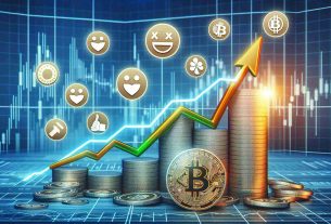 Realistic high definition image representing positive sentiment and technical signals indicating the potential upward trend of Bitcoin. The scene could include a graph with an upward curving trendline, bullish indicators, and positive emoticons or symbols.