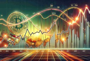 An  ultra high-definition image depicting the representation of Bitcoin's price movements in the form of a line chart. The chart shall span over the month of July, illustrating price fluctuations and the inherent uncertainty in the cryptocurrency market. Emphasize the key points of volatility with vibrant colors and annotations. Also, include a backdrop of a coaster ride to mirror the ups and downs of Bitcoin's value.