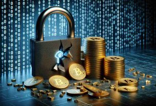 A photorealistic image portraying a metaphor for a significant security breach in an anonymous digital currency exchange platform. Display a binary code background representing hacking process, a broken padlock symbolizing the security flaw, and stacks of golden digital coins to signify the substantial crypto loss. NOTE: The image should not contain any recognizable real-world branding or people.