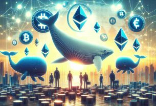 Generate an image that portrays the concept of significant Ethereum holders shifting their focus to a promising ICO for a new and innovative ETF platform. The scene should include symbolic representations of Ethereum 'whales', ICOs, and ETF platforms. However, these should be abstract and not tied to any specific entities. This should be a realistic picture in high definition.