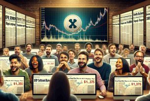 Create a realistic HD image portraying a group of cryptocurrency enthusiasts, each from different descents such as Middle-Eastern, Hispanic, Black, and South Asian, in a room filled with screens displaying XRP price charts. They are showing anticipation and excitement as the price charts indicate that XRP is nearing $1.375. The background should subtly hint at various newspaper clippings and online articles hinting towards settlement rumors about XRP.