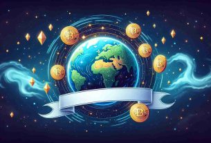 Create a realistic HD quality image featuring an abstract representation of a planet symbolizing 'Metaplanet', with Bitcoins floating around it and a ribbon-banner across the middle symbolizing the 'latest acquisition'. The backdrop should consist of a starry sky in the cosmos.