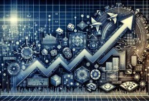 Detailed and high-resolution image representing the rise of a non-specific digital currency, symbolizing the dawn of a new era in online blockchain gaming platforms. The image consists of an upwards moving graph, reflecting the surge of the digital currency, with designs suggesting technological advancement and gaming culture. Elements such as binary codes, game controllers, dice, and cards subtly integrated into the design to depict the intersection of gaming and blockchain technology.