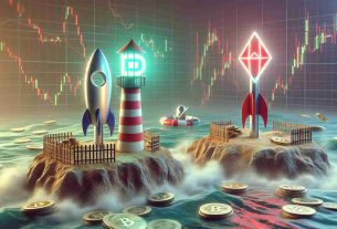 A photorealistic, high-definition image portraying the metaphorical impact of Securities and Exchange Commission's actions on staking tokens in the crypto market, as affecting two pseudonymous digital services represented by symbols of a lighthouse (for Lido) and a rocket by a pool (for Rocket Pool). Imagine a background hinting at financial graphs and charts. Please do not include any recognizable logos or brands.