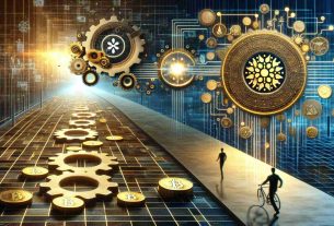 A high-definition, realistic image representing the concept of a large, community-led innovation in cryptocurrency. The scene includes a visual metaphor of 'paving the way', represented by a path brimming with symbolic elements such as gears and digital patterns. Additionally, include an indication of a large treasury fund transfer, as seen by a visually striking, golden depiction of the figure '$682 Million.' The allusion to Cardano could be an artistic and abstract representation of blockchain patterns in the background.