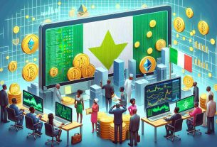 A high definition, realistic image showcasing the symbolic representation of the crypto advancements in Nigeria. The scene might include Nigerian flags, computer screens displaying various cryptocurrencies such as bitcoin, ethereum, digital wallets, cryptographic charts and graphs. People of diverse Nigerian ethnicities are seen engaging in crypto trading, showcasing a thriving environment. Please note that this is a symbolic representation, with an emphasis on the technological and progressive elements of the cryptocurrency movement in Nigeria.