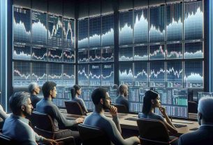 A high-definition, realistic representation of a cryptocurrency market where muted trading activity takes place. Screens on the walls show real-time data and charts with mixed trends indicating ambivalent demand for ETFs. Traders, consisting of a diverse array of individuals such as a Caucasian woman, a Hispanic man, a Black woman, and a Middle-Eastern man, attentively look at the screens, interpreting the data and making strategic decisions.