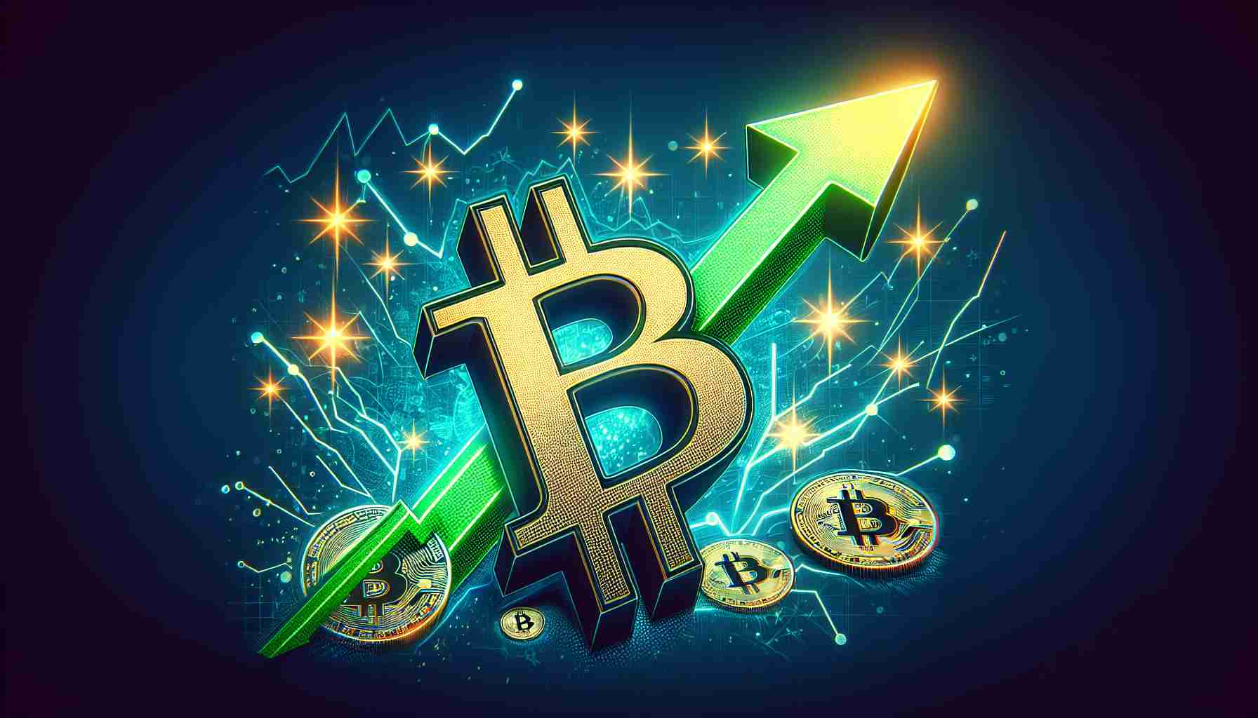 A high-definition symbolic representation of the concept that Bitcoin's decline has been arrested, indicating a spark of optimism in the cryptocurrency market. This could include elements such as an upward pointing arrow or a green candlestick (used in financial charts) to represent positive growth, along with stylized representations of Bitcoin.