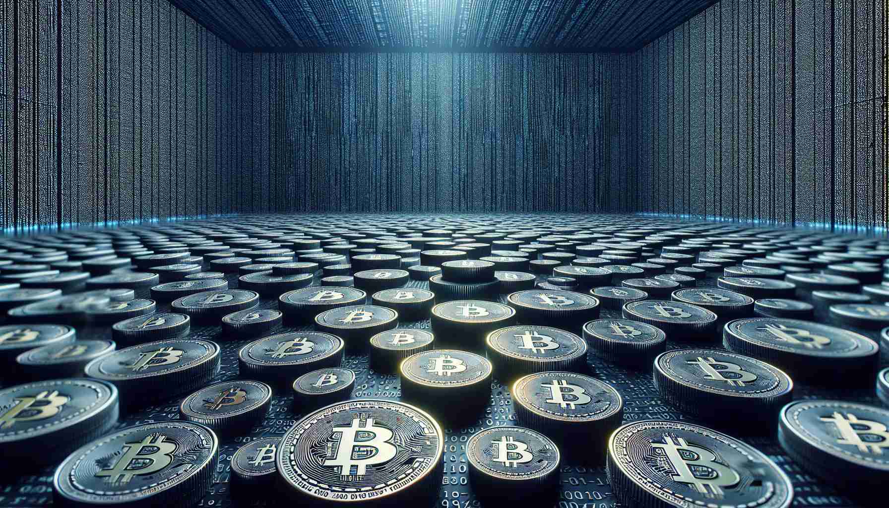 An ultra high definition, realistic image presenting the concept of over one million unique Bitcoin addresses each holding a full coin. The scene could include a large virtual space filled with simplistic Bitcoin coind designs, each one representing an address. Each coin could be subtly etched with a unique sequence of numbers and letters, symbolizing the distinct addresses. The backdrop might be a virtual, dark matrix-like environment to hint at the digital nature of the currency.