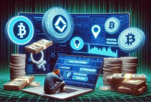 Visualize a realistic, high-definition image illustrating the concept of millions being swindled by cryptocurrency recovery scams. This could include imagery of a digital interface with ambiguous crypto symbols, fake recovery messages, distraught individuals researching on a laptop, and stacks of fiat currency symbolizing the lost wealth.