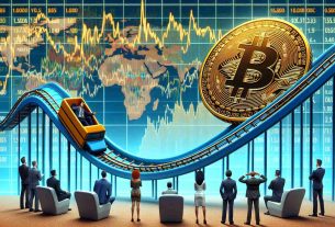 A high-definition, realistic scene depicting the concept of Bitcoin experiencing a slight pullback amidst market uncertainty. This could be symbolically represented by a large Bitcoin symbol on a roller coaster track that is just beginning to slope downward, set against a confusing and tumultuous market graph backdrop. On the ground, several traders of diverse descents and genders, including a Black female trader and a Caucasian male trader, are observing the situation with varied expressions of concern and anticipation.