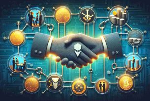 A realistic HD image that symbolically represents the concept of 'Tether Refines Blockchain Partnerships with Emphasis on Community Engagement.' This image should include visuals related to blockchain technology, partnerships, community engagement, and Tether (represented as a generic digital currency). These elements could include a chain made of digital blocks, handshakes, people discussing and collaborating, and icons of digital currency.