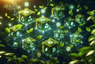 A high-definition, realistic image illustrating the eco-friendly crypto innovations in the blockchain world. The image should have clusters of green leaves symbolizing eco-friendliness, interconnected blocks representing the blockchain, and some symbols showing the sustainable aspects of the new crypto techniques. Atmospheric lighting should highlight the futuristic and transformative character of these innovations.