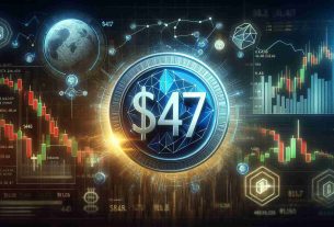 Create a realistic high definition image that symbolizes the value of the cryptocurrency Solana being steady at $147 in the midst of a pessimistic market. Include visuals such as a digital representation of Solana token, the number $147 and indicators of a market in a downturn.