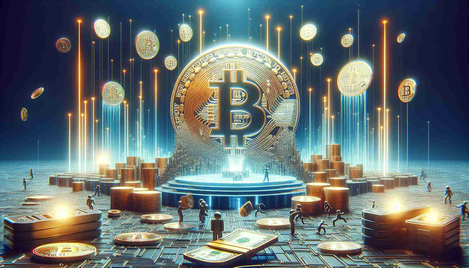 An HD image capturing a conceptual representation of Bitcoin's remarkable recovery: an imagined event where a digital platform, reminiscent of a famed crypto exchange, distributes a vast fortune of $9 billion to its previous users. The scene should include visual elements tied to Bitcoin such as the iconic Bitcoin logo, digital wallets opening to receive the funds, and a data stream symbolizing the large distribution of wealth.