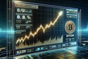 Create a high-definition, realistic image implying the potential growth of bitcoin. The image should consist of a line chart displaying a steep upward trend, illustrated on a futuristic digital display. It should suggest the concept of bitcoin or crypto-currency, possibly incorporating symbols such as the bitcoin logo. The display should be surrounded by sophisticated data screens that feature various information and indicators related to cryptocurrency markets. The overall tone of the image should be optimistic and promising, symbolizing the words of a expert in the crypto field.