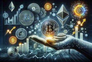 A detailed and realistic high-definition visual metaphorical representation of the evolving trends in cryptocurrency investment practices. Depict various symbols related to cryptocurrency such as Bitcoin and Ethereum logos, charts showcasing change, and hands exchanging coins. Also, illustrate a fluctuating bar graph indicating changes in investment value across time.