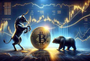 Generate a realistic HD image that represents the resilience of an unspecified cryptocurrency being tested by market dynamics. The image can incorporate various elements such as a coin or symbol for the crypto currency, graphs showing market trends and volatility, drastic swings in market value, and, perhaps, a bull and bear figurine symbolising the constant battle of rise and fall in the market. However, make sure not to use any specific names or symbols associated with particular cryptocurrencies.