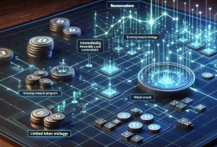 A detailed high-definition image showing an intensified rewards strategy and scarce token supply scheme connected to a fictional cryptocurrency called 'Notcoin'. This should involve a visualization of a growing rewards program, as well as representations of limited token availability. The overall presentation should be realistic and informative.