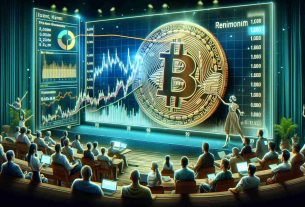 Visualize a realistic high-definition illustration representing Bitcoin near its one-month minimum value. The scene projects a sense of market anxiety with traders and spectators closely monitoring changes for a trend reversal. Embed awareness of the fleeting nature of digital currency values, with graphs and charts highlighting the recent decline, and eyes filled with anticipation of change.