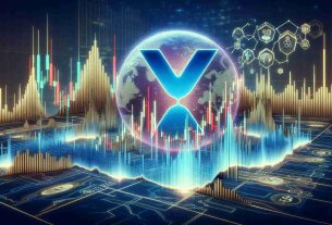 An HD visual representation of XRP's future price peaks, based on strategic market projections. This image should show a comprehensive analysis of the cryptocurrency's potential future value, reflecting the peaks and valleys of its price. It might involve usage of graphs and charts exhibiting trend lines, trading volumes, and other essential technical analysis indicators.