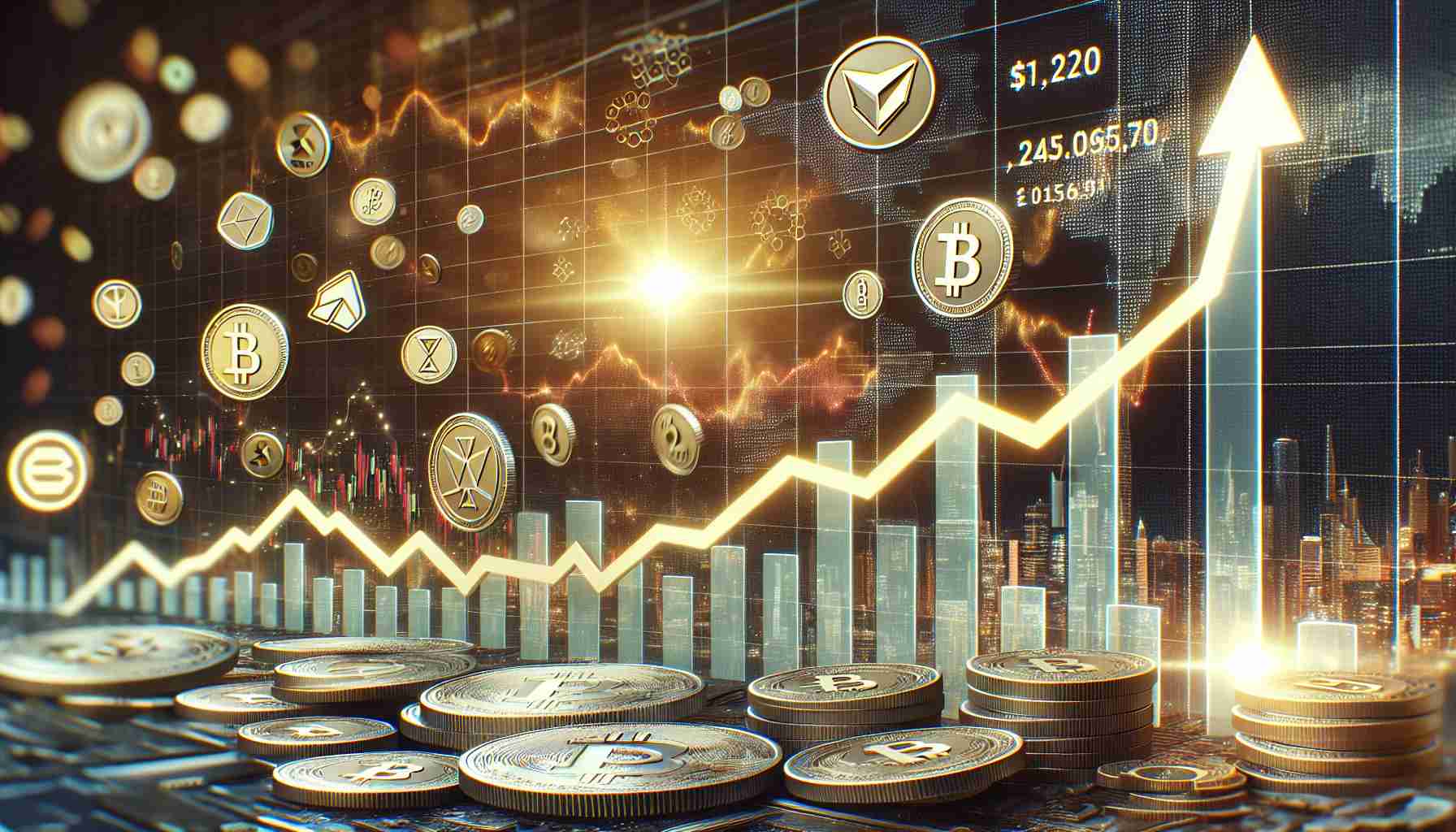 Detailed imagery of a soaring cryptocurrency token sale, with over 24 million units sold, in a high-definition, realistic style. Visualize a stock chart with a dramatic upward trend and token icons interspersed. A ticker at the bottom shows the rising token count, hinting at the excitement and rush associated with such an event.