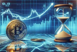 Create a high-definition image showcasing a visual metaphor for stability. In the foreground, digitize a representation of a Bitcoin coin remaining steady on a flat surface. The background should be a split-scene, with one side displaying upward trending graphs to depict a positive stock market movement. The other side portrays a slow-motion hourglass, its sands trickling down slowly to indicate an inflation slowdown. The overall atmosphere should reflect a sense of calm and steadiness despite the dynamic financial elements.