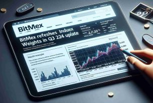 Detailed and lifelike image of a digital news article with a headline reading 'BitMEX Refreshes Index Weights in Q3 2024 Update'. The article features a high-definition chart reflecting the updated index weights. To provide more context, there could also be financial graphs, cryptocurrency-related terminology and symbols, and a simplified, minimalist website layout with modern fonts.