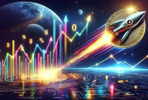 Generate a high-definition, realistic image representing the abstract concept of a cryptocurrency, symbolized by a shining coin etched with the Convex Finance logo, experiencing a dramatic 90% surge. This could be visually represented by a rocket shooting towards the night sky, leaving a trail of rainbow-colored numbers indicating percentages, or by a graph with sharply upward-trending lines. The overwhelming positivity of the event envelops the scene, with dynamic colors and light reflecting the excitement of the moment.