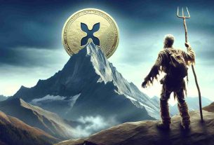 Create a photo-realistic and high-resolution image that personifies the cryptocurrency XRP. Picture it as a person who has overcome significant challenges or obstacles, symbolizing its modest recovery. The setting should be along the lines of a weathered climber reaching the peak of a mountain, indicating future growth and potential.