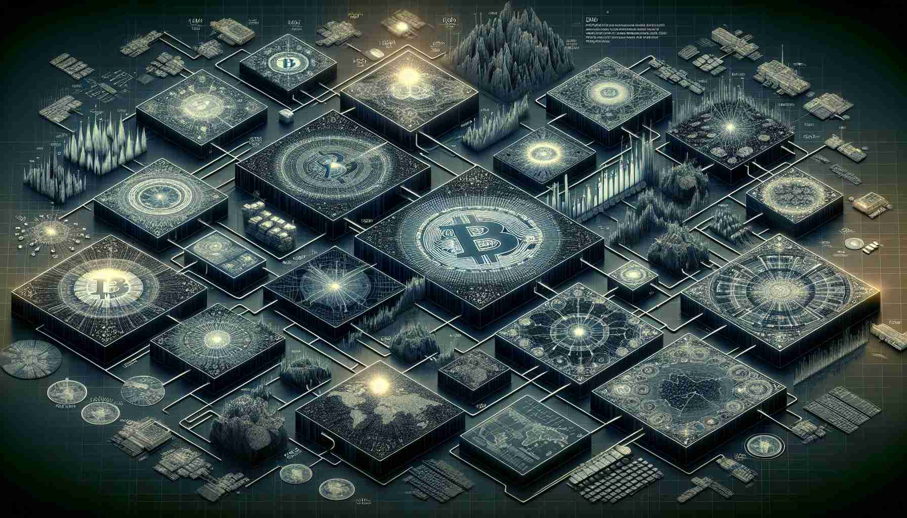 An in-depth, HD visualization showcasing the evolution of Bitcoin's Blockchain technology over the past decade with emphasis not only on the growth of the chain itself but also on the increase in usage, development advancements, node distribution, and regulatory landscape changes. The graphic could be composed of multiple images showing each year, whether it's through graphs to represent the usage and advancements or symbolic illustrated maps to indicate node distribution and regulations shifts throughout each region.