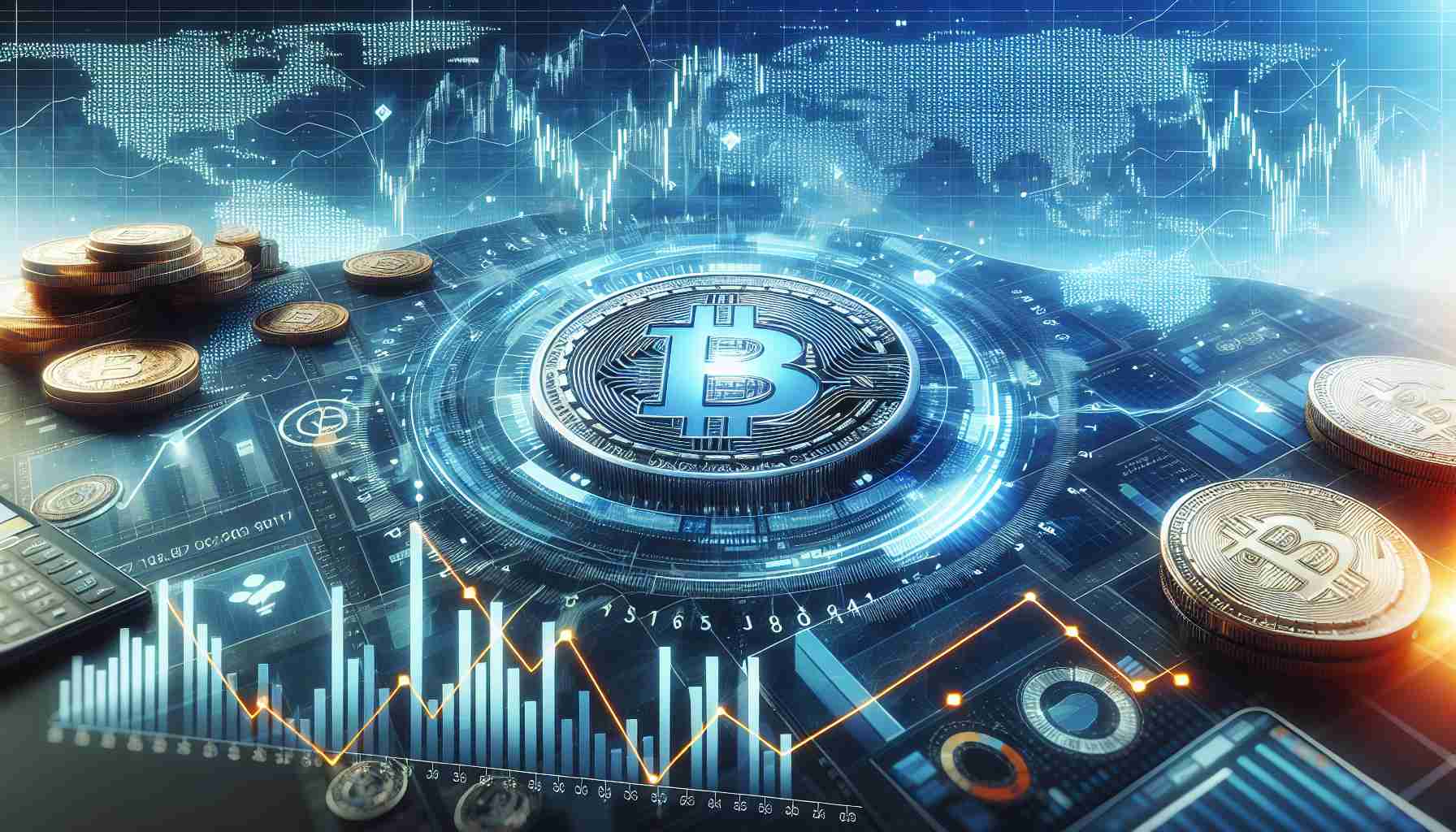 A high-definition, realistic image depicting a symbolic representation of the concept of expanding trading opportunities, especially in reference to new margin pairs. A dynamic scene presenting charts, graphs, and numbers indicating financial growth, with a focus on digital cryptocurrency, against a global backdrop to signify its international impact.