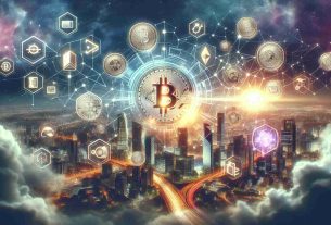 Create a realistic, high-definition image representing the concept of the cryptocurrency landscape in 2024, with new and exciting prospects in the frame. This futuristic digital economy scene might include symbolic representations such as novel digital coins, innovative blockchain technology, and diversified digital wallets.