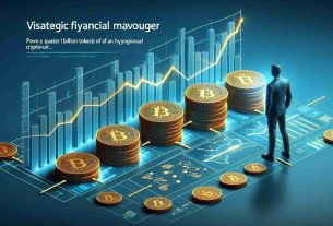 Visualize a strategic financial maneuver represented by a quarter billion tokens of a hypothetical cryptocurrency. The tokens should be depicted realistically in high-definition, and the transaction can be symbolized by a chart or other suitable financial graphics.