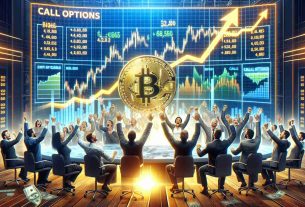 A detailed and realistic high-definition image representing Market Optimism for digital currencies like Bitcoin. The scene depicts the call options scenario in a stock market where traders, each of diverse descent and gender, are visibly thrilled or anticipating a future rally. Charts and graphs show an upward trend indicating the rising value of Bitcoin. The atmosphere is euphoric with confidence and positivity prevailing.